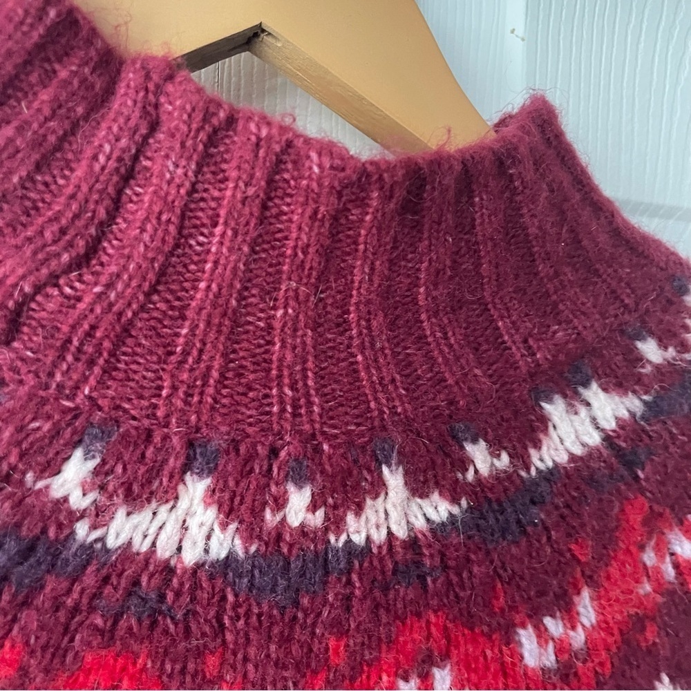 American Eagle Outfitters Maroon and White Turtleneck Sweater extra small - Picture 6 of 7